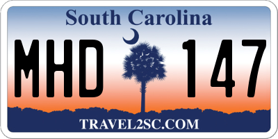 SC license plate MHD147