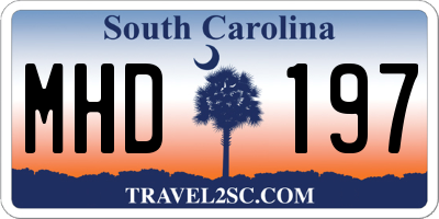 SC license plate MHD197