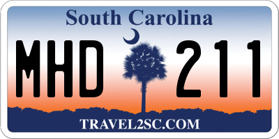 SC license plate MHD211