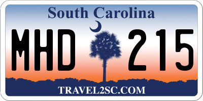 SC license plate MHD215