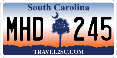 SC license plate MHD245