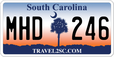 SC license plate MHD246