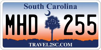 SC license plate MHD255