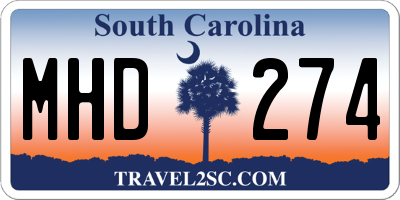 SC license plate MHD274