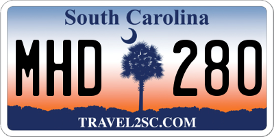 SC license plate MHD280
