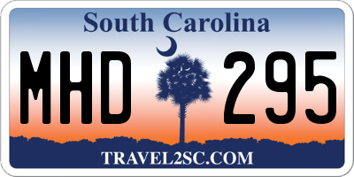 SC license plate MHD295