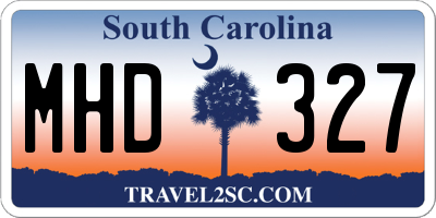 SC license plate MHD327