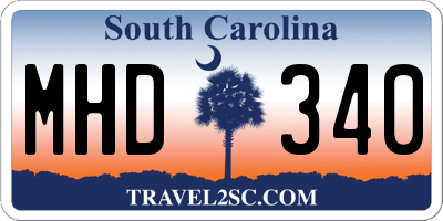 SC license plate MHD340