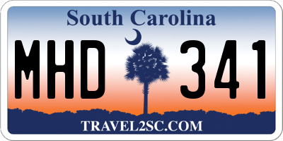 SC license plate MHD341