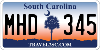 SC license plate MHD345
