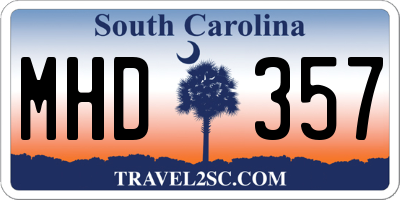 SC license plate MHD357