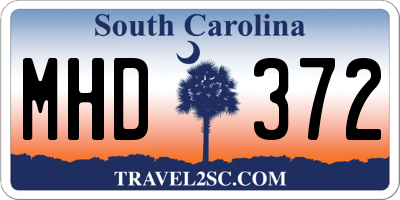 SC license plate MHD372