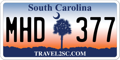 SC license plate MHD377
