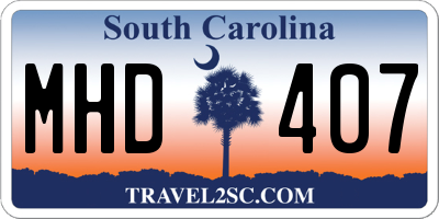 SC license plate MHD407