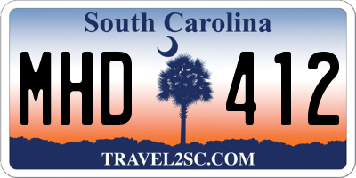 SC license plate MHD412