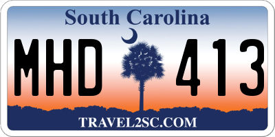 SC license plate MHD413