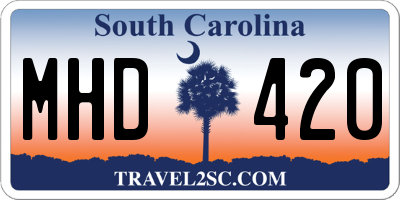 SC license plate MHD420