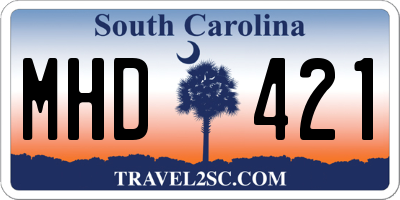 SC license plate MHD421
