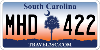SC license plate MHD422