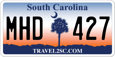 SC license plate MHD427