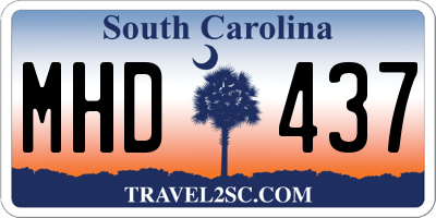 SC license plate MHD437