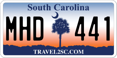 SC license plate MHD441