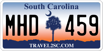 SC license plate MHD459