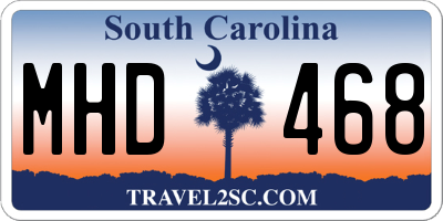 SC license plate MHD468