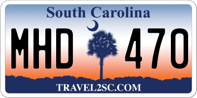 SC license plate MHD470
