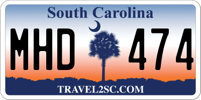 SC license plate MHD474