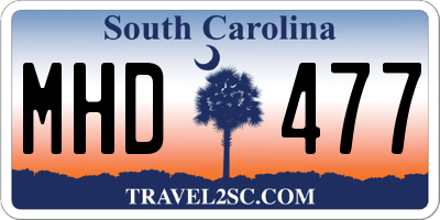 SC license plate MHD477
