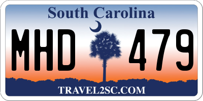 SC license plate MHD479