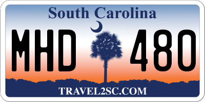 SC license plate MHD480