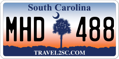 SC license plate MHD488