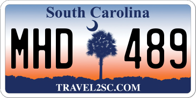 SC license plate MHD489