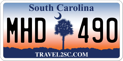 SC license plate MHD490