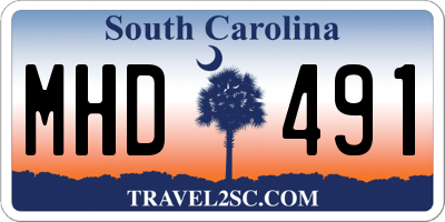 SC license plate MHD491