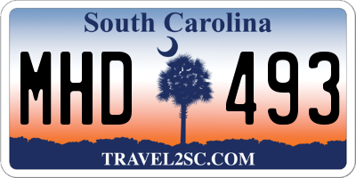 SC license plate MHD493