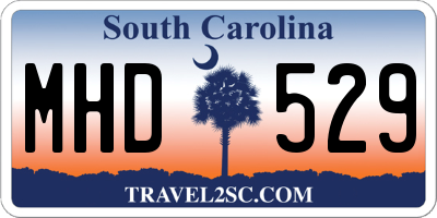 SC license plate MHD529