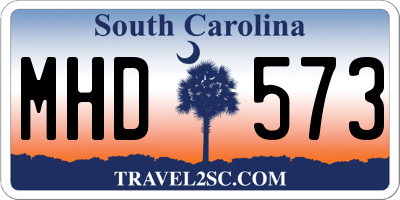 SC license plate MHD573