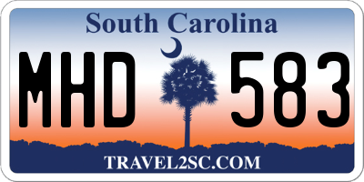 SC license plate MHD583