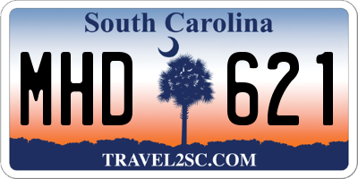 SC license plate MHD621