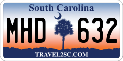 SC license plate MHD632