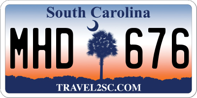 SC license plate MHD676