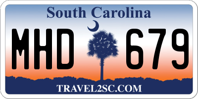 SC license plate MHD679
