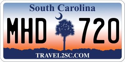 SC license plate MHD720