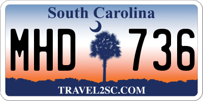 SC license plate MHD736