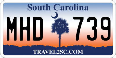 SC license plate MHD739