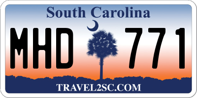 SC license plate MHD771