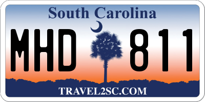 SC license plate MHD811